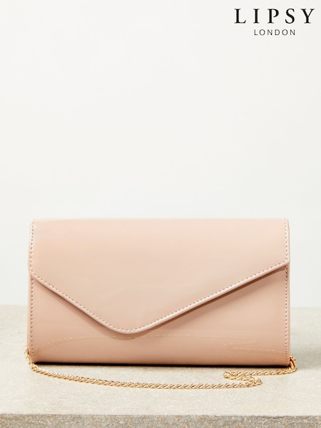 Lipsy Pink Asymmetric Foldover Clutch Bags (AV9405) | $38