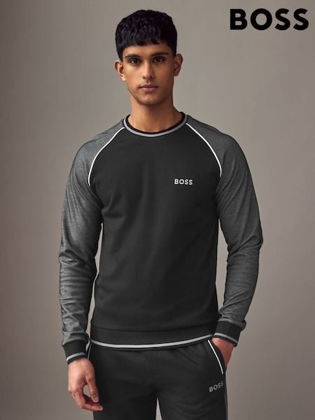 BOSS Black Contrast Piping Cotton Blend Sweatshirt (AV9411) | R$ 980
