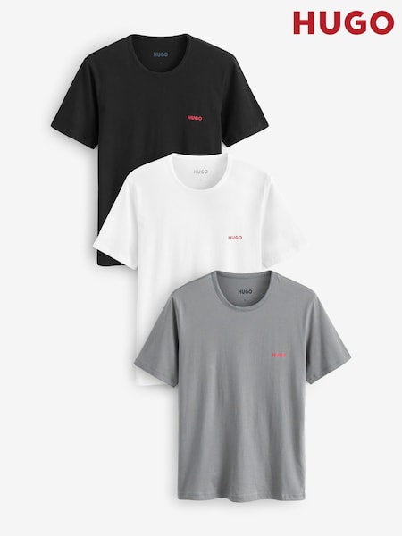 HUGO Natural Regular Fit Cotton Jersey T-Shirt 3 Pack (AV9413) | LEI 335