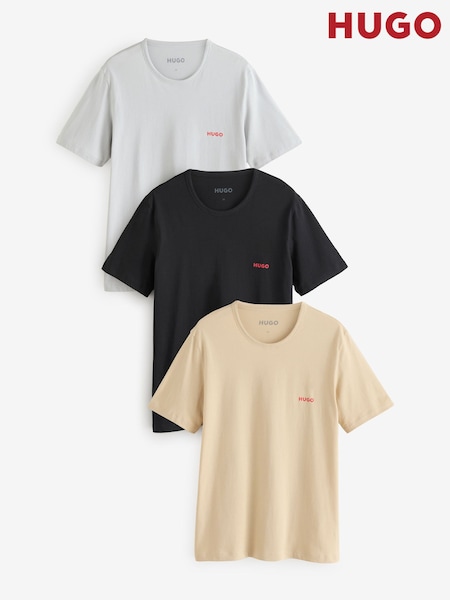 Grey/Cream/Black - HUGO стандартний крій 100% Cotton Jersey футболки 3 Pack (AV9414) | 2 704 грн