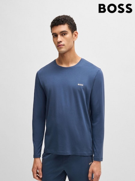 BOSS Blue Stretch Cotton Long Sleeve Top (AV9418) | 139 QAR