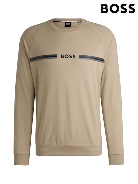 Natural - Hanorac BOSS cu dungi din 100% bumbac (AV9434) | 411 LEI
