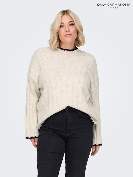 ONLY Curve Contrast Stitch Knitted Pullover Jumper (AV9517) | 169 LEI