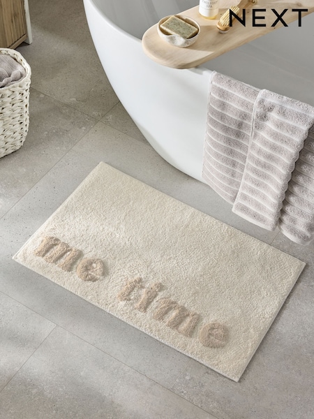 Natural Me Time Slogan 100% Cotton Bathmat (AV9534) | €21