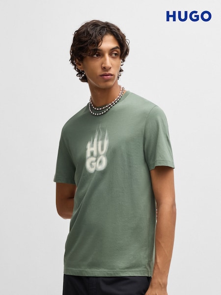HUGO Stacked Smoke Logo 100% Cotton Jersey T-Shirt (AV9970) | 2 704 грн
