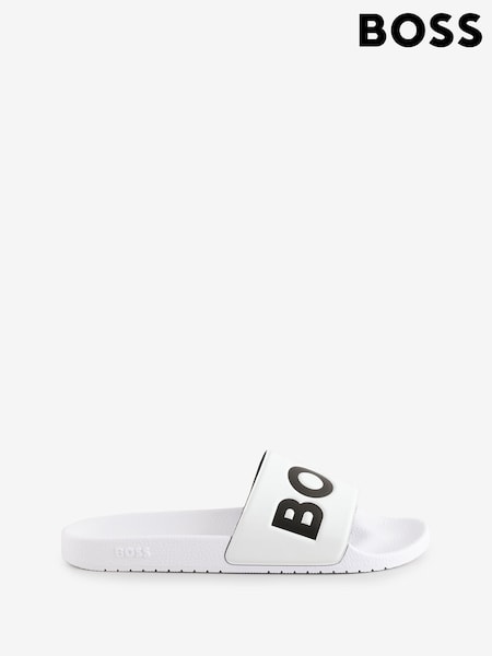 BOSS White Large Logo Sliders (AV9971) | €69