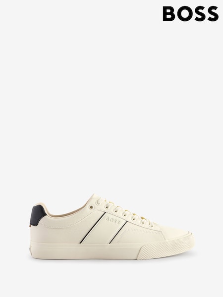 BOSS Natural Faux-Leather Trainers With Plain And Grained Textures (AW0029) | R$ 1,375
