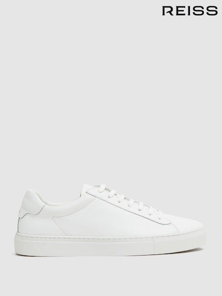 Reiss White Finley Leather Low-Top Trainers (AW0075) | €186