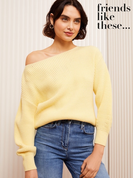 Friends Like These Yellow Off The Shoulder Jumper (AW0190) | € 55
