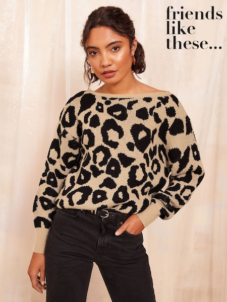 Friends Like These Animal Off The Shoulder Jumper (AW0192) | $83