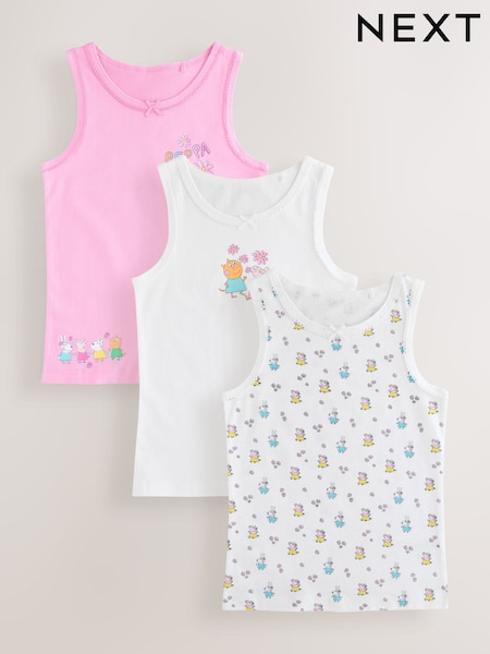 Pink Peppa Pig 3 Pack Classic Vests (1.5-8yrs) (AW0201) | €15 - €17