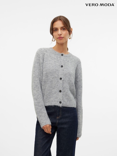 VERO MODA Grey Round Neck Button Up Cardigan (AW0202) | € 19
