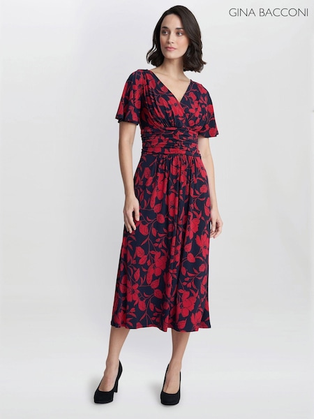 Gina Bacconi Blue Geri Jersey Print Dress (AW0254) | €110