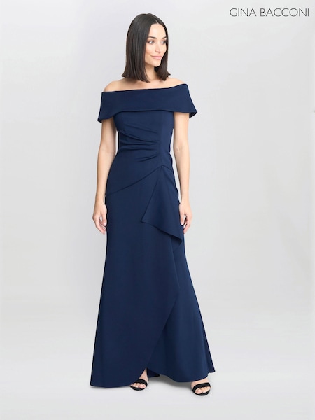 Gina Bacconi Blue Carla Off The Shoulder Maxi Dress (AW0258) | €396