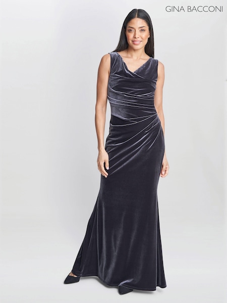 Gina Bacconi Selena Velvet Maxi Dress (AW0264) | €316