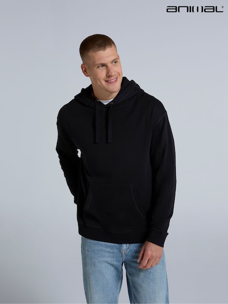 שחור - Animal Mens Icon Drop Shoulder 100% Cotton Hoodie (AW0284) | ‏246‏₪
