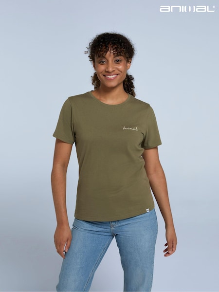 أخضر - Animal Womens Marina Logo 100% Cotton T-Shirt (AW0331) | ‏62 ر.ق.