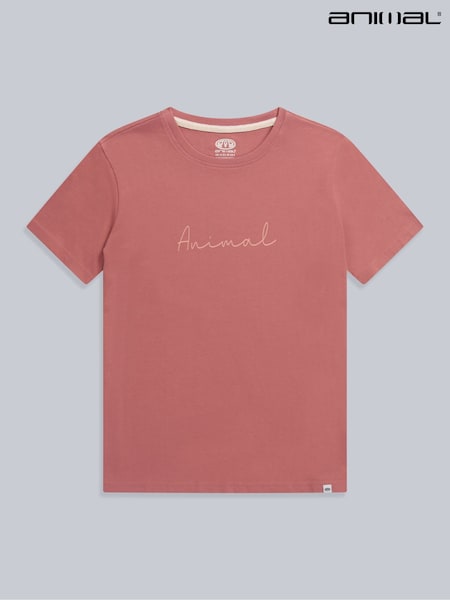 Roz - Animal Femei Marina cu logo 100% Tricou (AW0353) | 216 LEI
