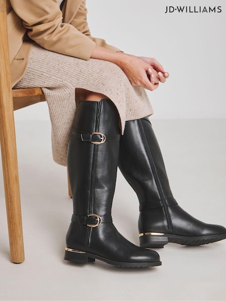 JD Williams Knee High Buckle Detail Boots in Wide fit (AW0360) | € 60