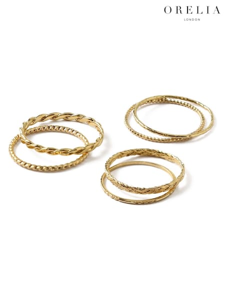 Orelia London Gold Tone Mixed Multi Ring Set (AW0372) | €32