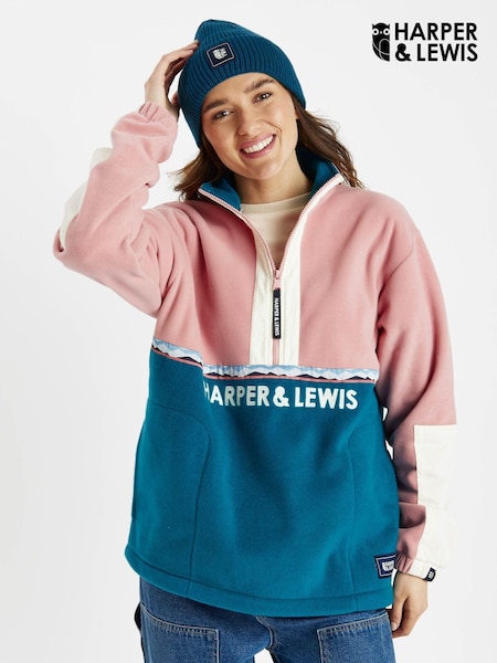 Harper & Lewis Pink Sebi 1/2 Zip Fleece (AW0521) | €92