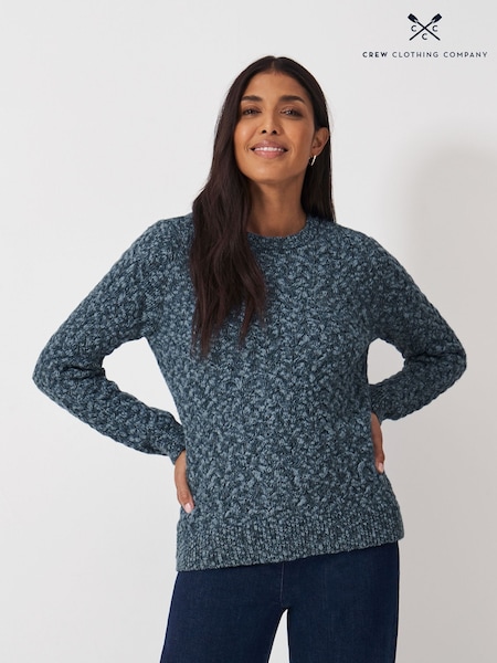 Azul - Crew Clothing Company Blue Twisted Yarn Cable Knit Jumper (AW0598) | 83 €