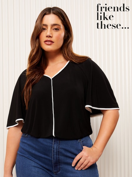 Friends Like These Tipped Flutter Sleeve T-Shirt (AW0606) | €54
