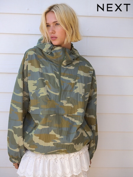Khaki Camo Overhead Rain Jacket (AW0619) | €44