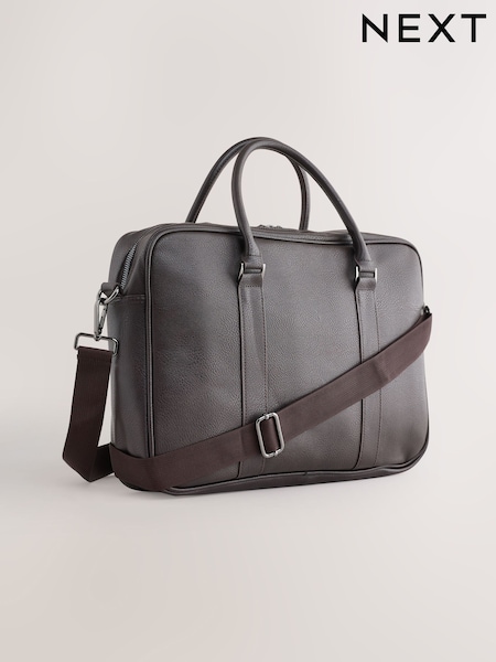 Brown Faux Leather Briefcase (AW0638) | €51