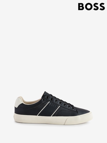 Черный - BOSS Faux-Leather Trainers With Plain And Grained Textures (AW0653) | €184