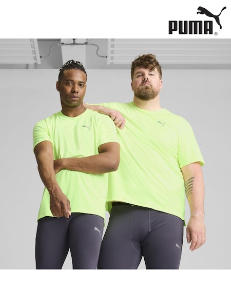 Galben - Tricou de alergare cu nori Puma Bărbați alergare cu Mânecă scurtă (AW0701) | 261 LEI