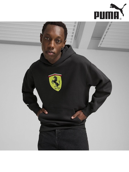 Puma Black Mens Scuderia Ferrari Race Big Shield Hoodie (AW0708) | €126