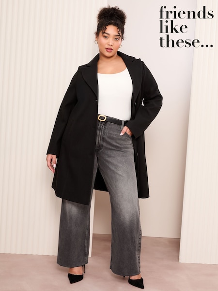 Musta - Friends Like These Curve Istuva; räätälöity Smart Coat (AW0745) | €106