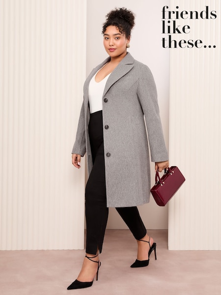 Harmaa - Friends Like These Curve Istuva; räätälöity Smart Coat (AW0747) | €106