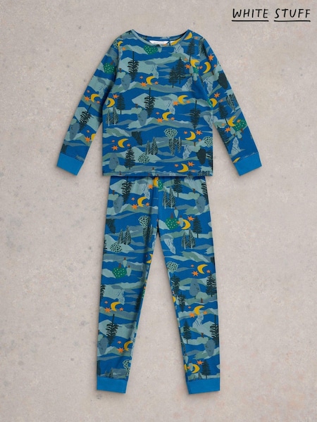 White Stuff Blue Wolf Moon Pyjamas Set (AW0769) | AED73