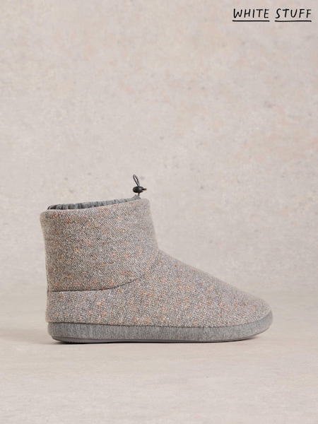White Stuff Grey Neppy Slipper Boots (AW0776) | AED116