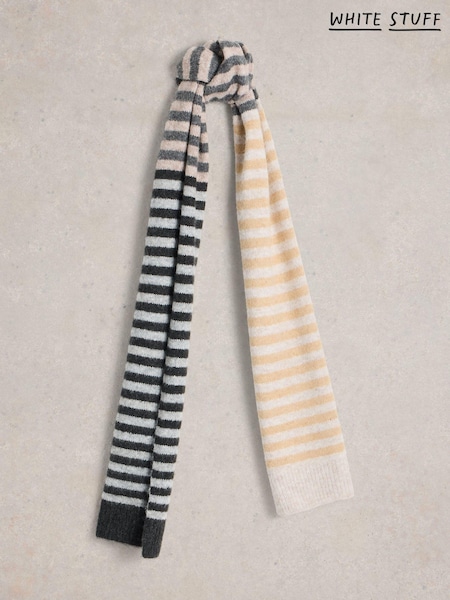 White Stuff Natural Stripe Knitted Scarf (AW0794) | €24