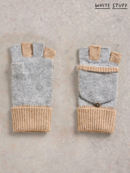 White Stuff Grey Poppy Knitted Flip Gloves (AW0798) | €32