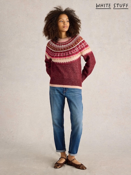 White Stuff Purple Frosted Fairisle Pattern Jumper (AW0799) | €41.50