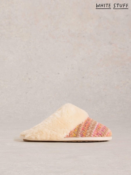 White Stuff Natural Knitted Mule Slippers (AW0806) | R$ 275