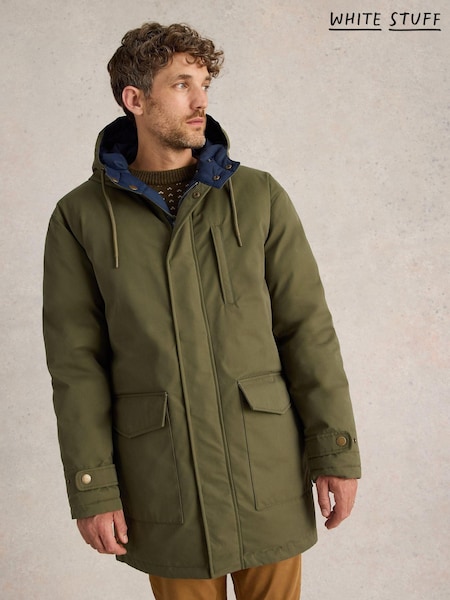 White Stuff Green Reversible Parka Jacket (AW0807) | AED437