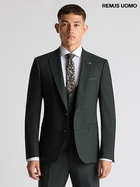Remus Uomo Green Tapered Fit Wool Blend Stretch Mix And Match Suit Jacket (AW1029) | €278