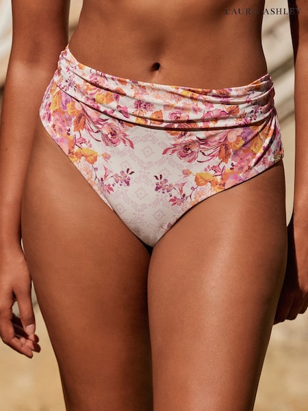 Laura Ashley Rosewood High Waist Roll Top Bikini Bottoms (AW1133) | €39