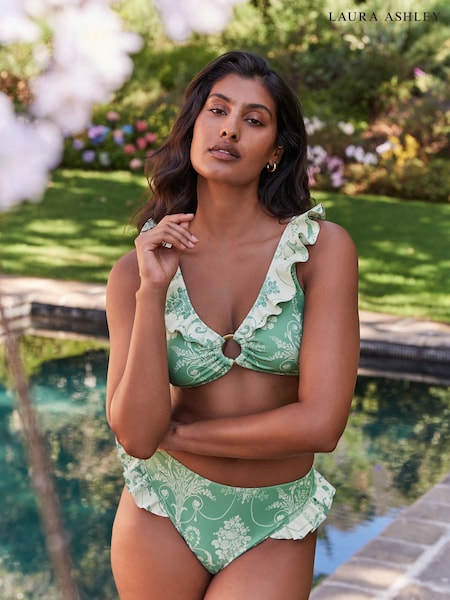 Laura Ashley Green Josette Frill Bikini Top (AW1136) | €57
