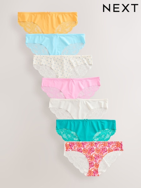 С тропическим рисунком - Lace Back NVPL Knickers 7 Pack (AW1144) | €40