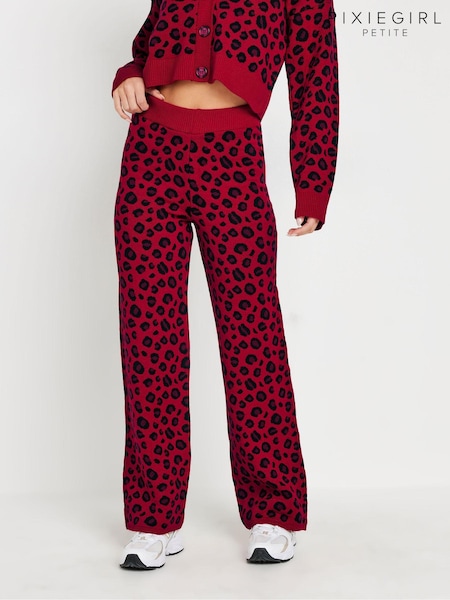 PixieGirl Petite Leopard Print Wide Leg Trousers (AW1151) | 172 LEI