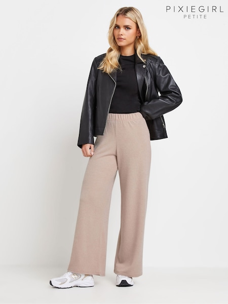 PixieGirl Petite Pink Soft Touch Wide Leg Trousers (AW1176) | $51