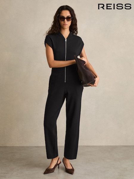Reiss Nellie Cotton Knit Zip-Front Jumpsuit (AW1185) | 195 €