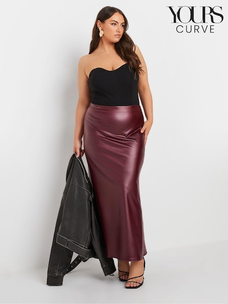 Yours Curve Limited Matte PU Skirt (AW1212) | ‏166‏₪