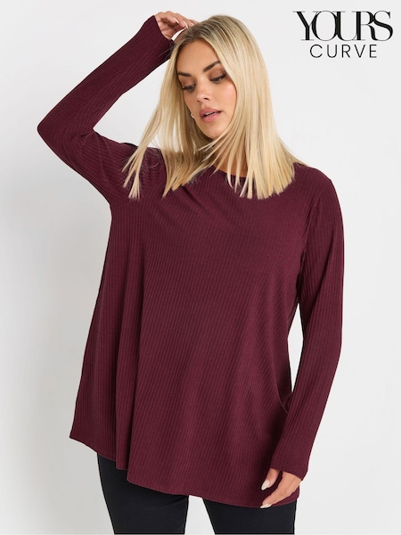 Yours Curve Burgundy Red Swing Top (AW1221) | 109 QAR